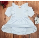 biała sukienka niemowlęca z wszytym body koronka